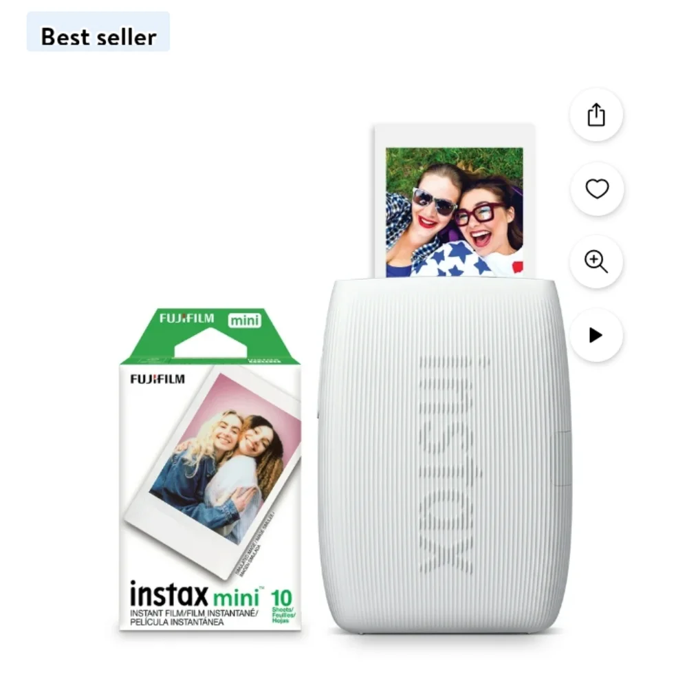 1 Fujifilm Pink PAL Camera & 1 White Instax Printer 3 Bundle